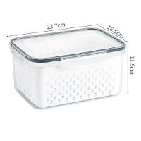 Kit 3 Potes Organizadores Hermetico Com Cesto Drenagem Grande Multiuso Profissional Geladeira Microondas Freezer Dispens - 6