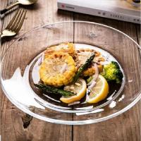 Jogo 5 Pratos Fundo Vidro Cristal Egipicio Kit Liso Diamond Transparente Bar Restaurante Buffet - 3