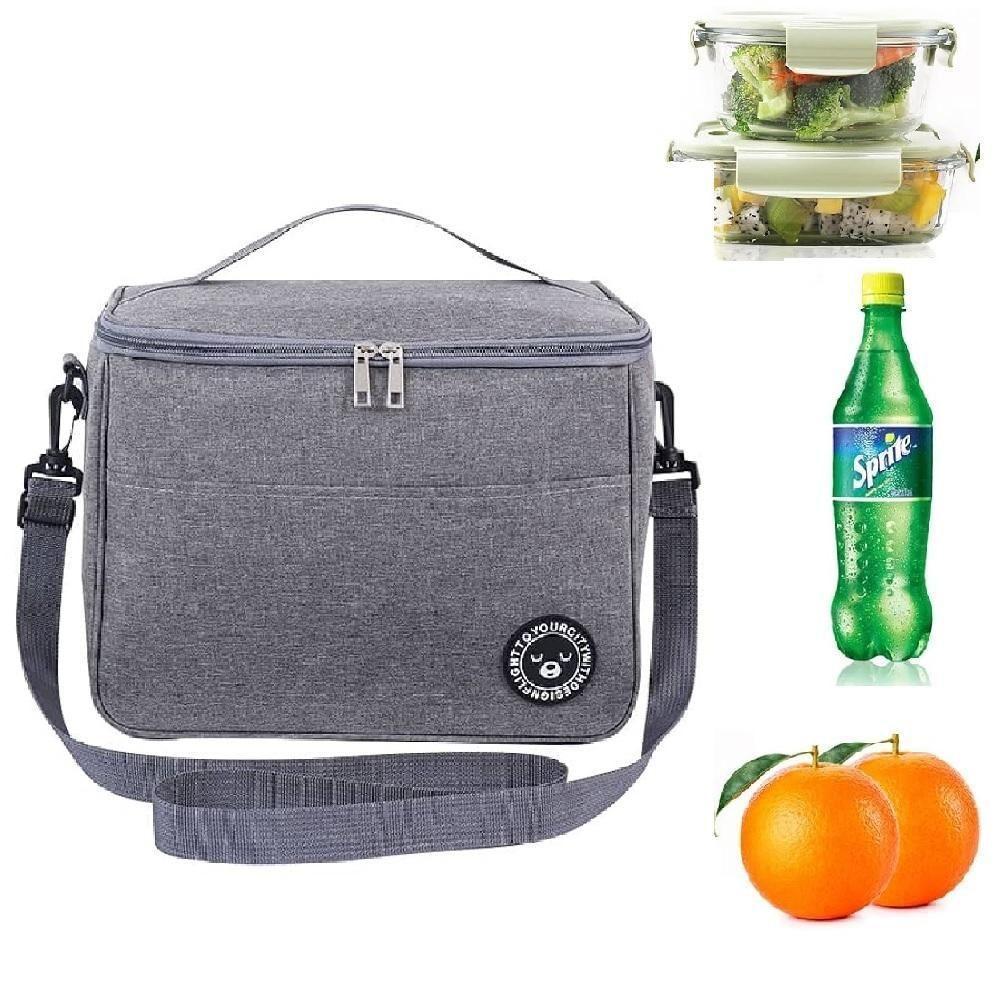 Bolsa Termica Frasqueira Impermeavel Marmiteira Fitness Academia Lanche Passeio Bolsinha Alca Removivel Cinza - 1