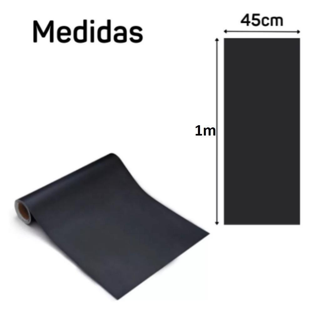 Adesivo Lousa Quadro Negro 1 Metro Papel Parede Contact Kit Completo Giz 1m X 45cm Preto Lavavel Escola - 7