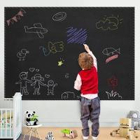 Adesivo Lousa Quadro Negro 1 Metro Papel Parede Contact Kit Completo Giz 1m X 45cm Preto Lavavel Escola - 2