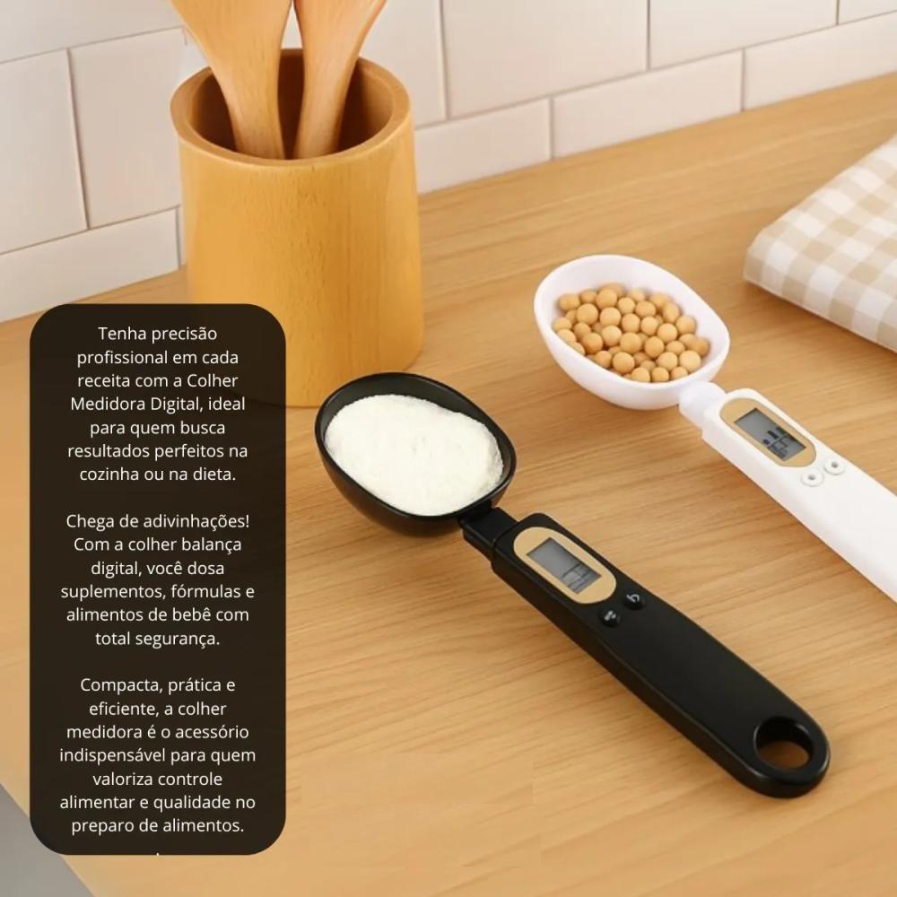 Colher Balanca Dosadora Multifuncional Medidor Automatico Alimentos 500gr Lcd Dieta Precisao 500 Gramas Eletronico - 5