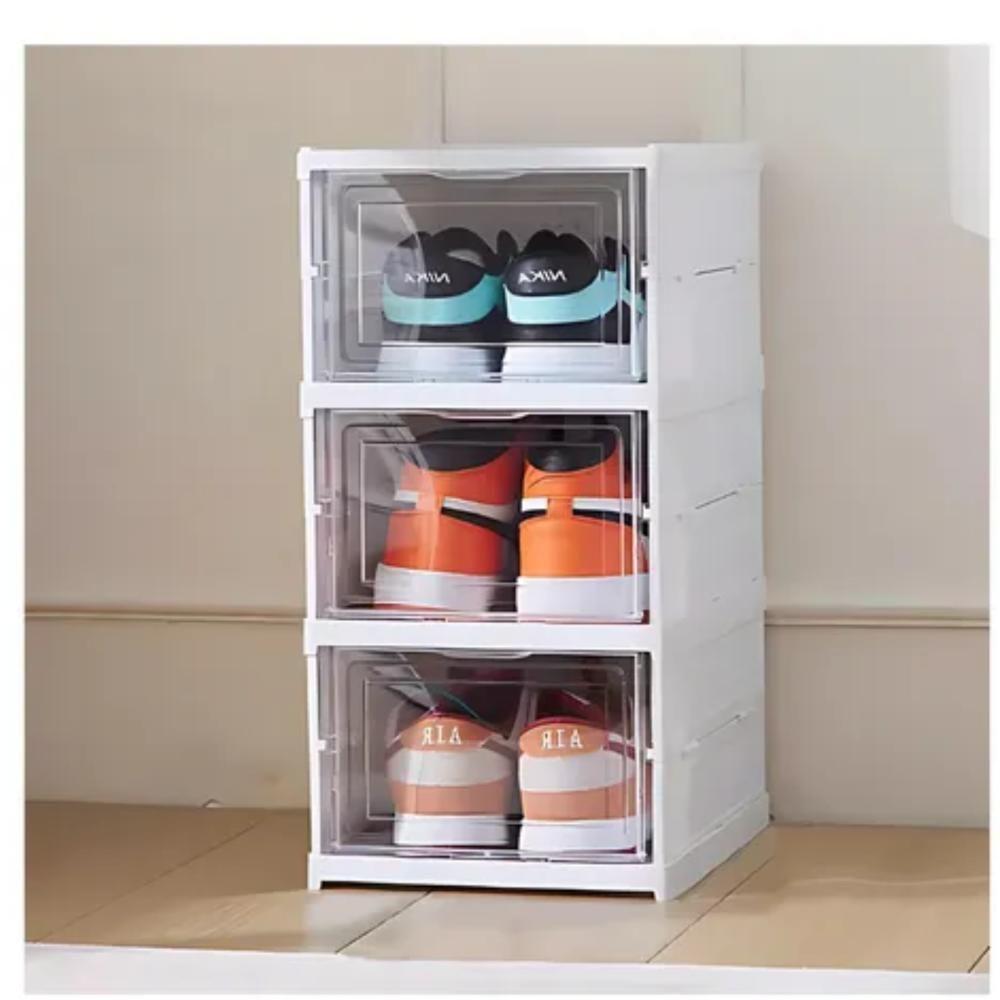 Armario Dobravel 3 Andares Sapateira Organizador De Brinquedos Automatico Caixa Empilhavel Multiuso - 2