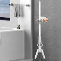 Suporte Vassoura Rodo Parede Adesivo Porta Multifuncional 2 Em 1 Gancho Pendura Pano Toalha Guarda Chuva Porta Objetos B - 2