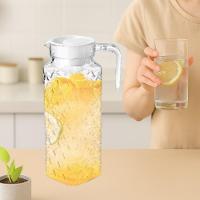 Jarra Vidro 1 Litro Diamond Tampa Suqueira Cristal Suco Agua Bebidas Porta De Geladeira Alca Decorada Transparente - 2