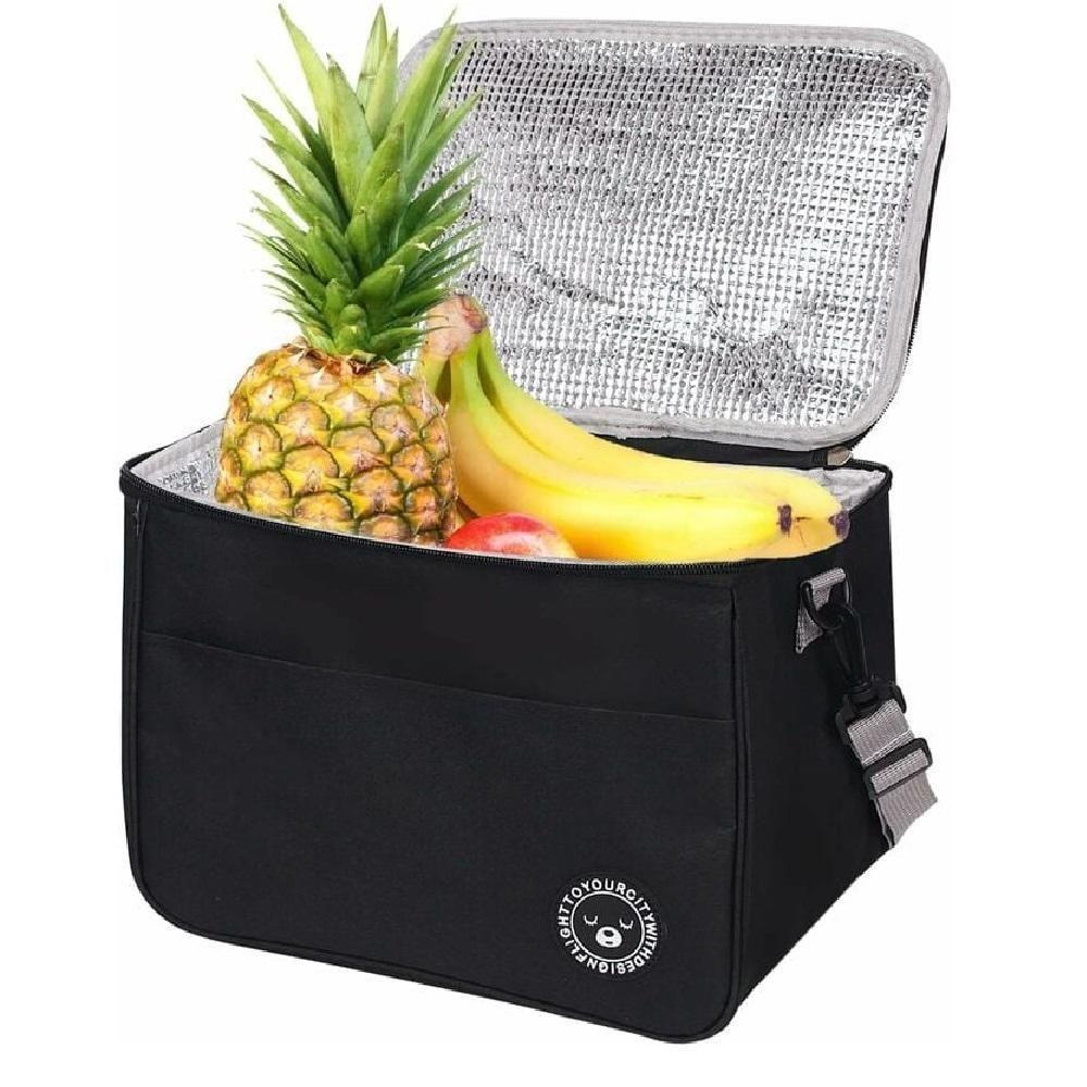 Bolsa Termica Lancheira Multiuso Frutas Bebida Marmita Trabalho Passeio Fitness Alca Ajustavel Bolso Porta Treco Preto - 4