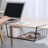 Cesto Organizador Suspenso Aramado Multiuso Gaveta Encaixe Mesa Armario Prateleira Grande Lavanderia Banheiro Porta Obje - 5