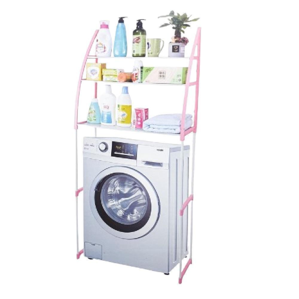 Estante Rack Organizadora Multiuso Com 3 Prateleiras Para Lavanderia Banheiro Cozinha Portatil Rosa - 1