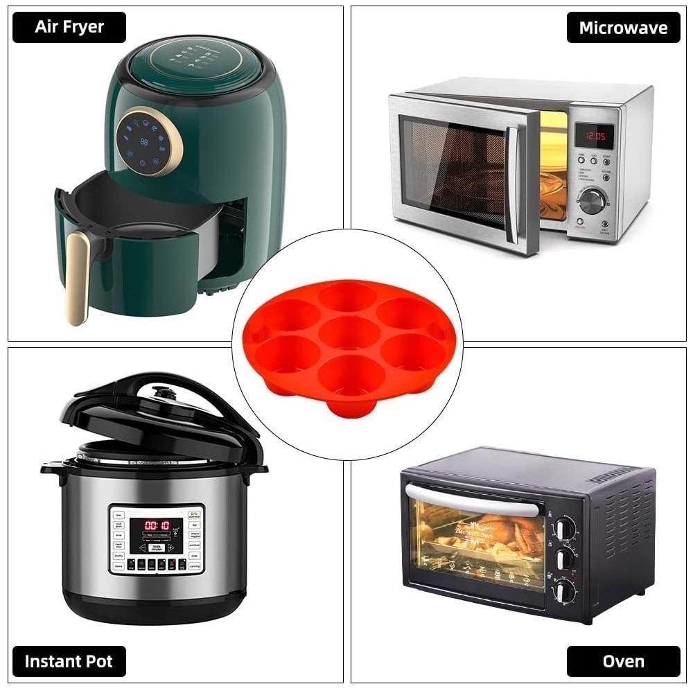 Forma Cupcake Mini Bolo Air Fryer Assadeira 7 Cavidades Cesto Silicone Fritadeira Congelador Forno Muffin Bolinho Sorvet - 2