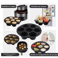 Forma Cupcake Mini Bolo Air Fryer Assadeira 7 Cavidades Cesto Silicone Fritadeira Congelador Forno Muffin Bolinho Sorvet - 3