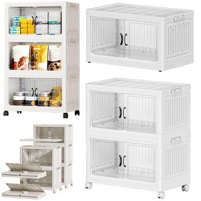 Armario 6 Portas 3 Andares Dobravel Organizador Brinquedos Carrinho Lavanderia Multiuso Caixa Armarzenamento Guarda Roup