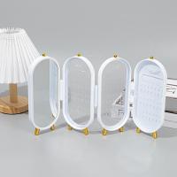 Porta Joias Luxo Dobravel Com Espelho Organizador Acrilico Bijuterias Brincos Pulseiras Colares 3 Compartimentos Exposit