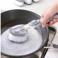 Escova De Limpeza Lava Louca Automatica Dispenser Detergente 4 Em 1 Multifuncional Raspa Esponja Grelha Churrasqueia Ban - 2