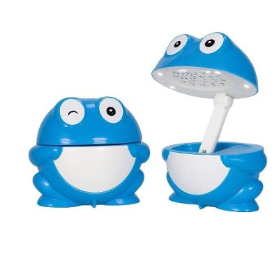 Luminaria Infantil Luz Led Para Quarto Sapinho Abajur Usb Dobravel Articulavel Kids Azul