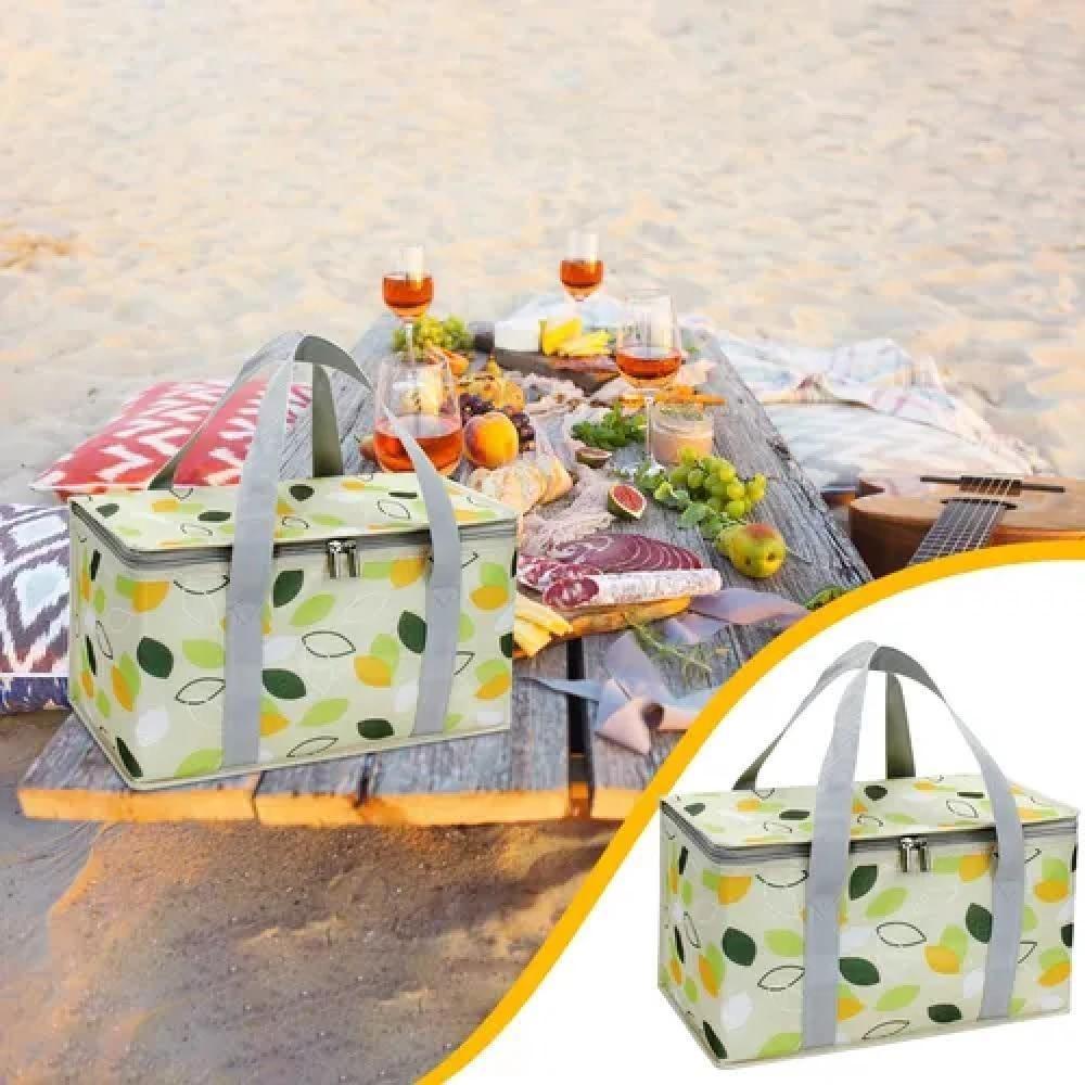 Bolsa Termica Portatil 12l Cesta Dobravel Bolsa Cooler Saco Piquinique Impermeavel Ecologica Viagem Camping - 3