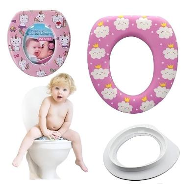 Redutor Assento Sanitario Infantil Adaptador Portatil Acolchoado Espuma Conforto Meninas Baby