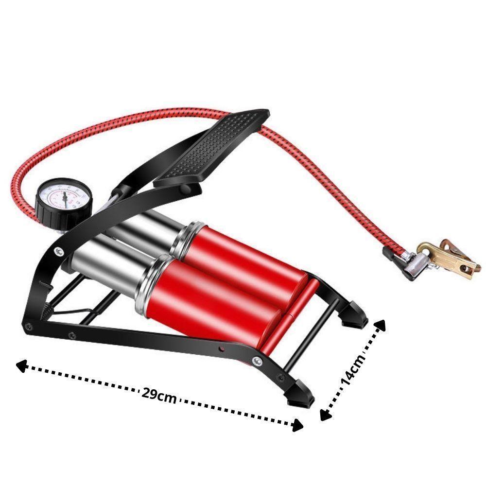 Bomba Ar Dupla Alta Pressao Manometro Compressor Pedal Inflador Encher Bola Boia Colchao Inflavel Calibrar Pneu Bike Bic - 6