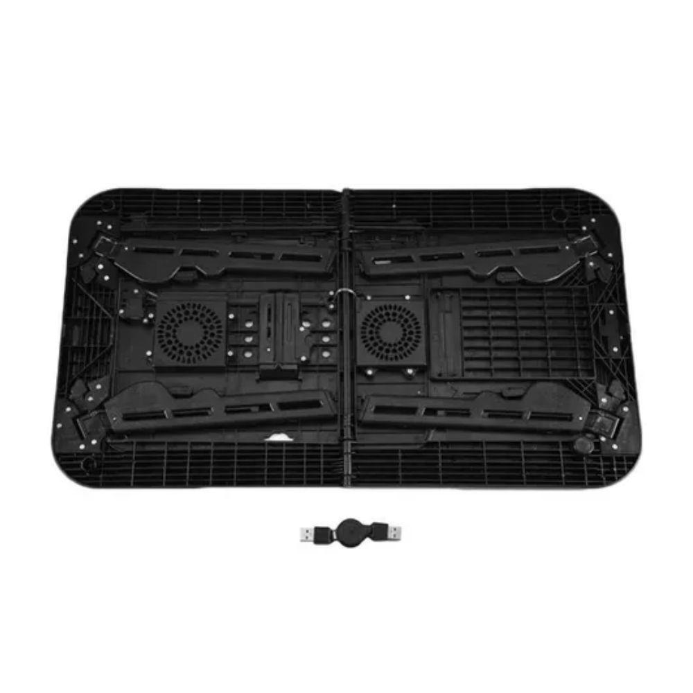 Mesa Notebook Apoio Refrigerador 2 Coolers Ventilador Touch Suporte Base Refrigerada Cama Sofa Ergonomica Dobravel Artic - 6
