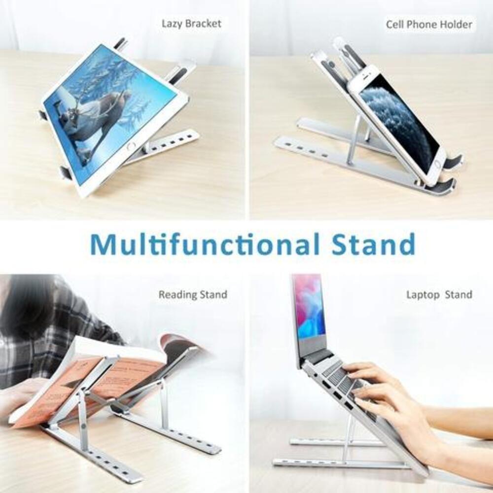 Suporte Notebook Articulado Laptop Portatil Ergonomico Slim Dobravel Base Ajustavel Tablet Antiderrapante Mesa Bancada E - 4