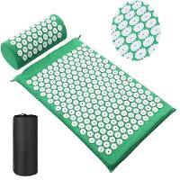 Tapete Massagem Acupuntura Alivio Dores Kit Acupressao Yoga Colchonete Travesseiro Zen Pillow Relax Verde - 1