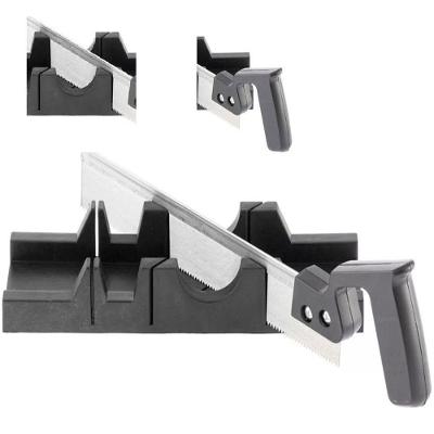 Caixa Meia Esquadria Manual Kit Gabarito Serrote Com Serra Corta Em Angulos 300mm Carpinteiro Profissional