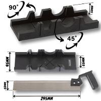 Caixa Meia Esquadria Manual Kit Gabarito Serrote Com Serra Corta Em Angulos 300mm Carpinteiro Profissional - 6