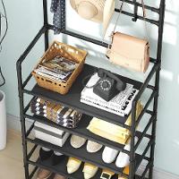 Estante 5 Prateleiras Arara Guarda Roupa Organizador Sapateira Cabideiro Gancho Rack Bolsa Brinquedos Sapatos - 6