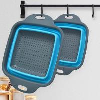 Escorredor Macarrao Legumes Silicone Retratil Cesto Multiuso Alimentos Massas Frutas Com Alca - 2