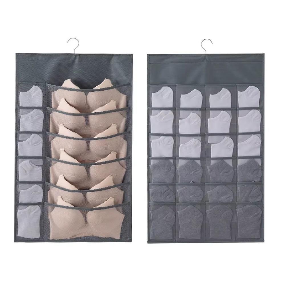 Cabide Organizador 36 Bolsos Porta Sutia Dupla Face Multi Divisorias Closet Joias Guarda Roupa Objetos Papelaria Multius - 4