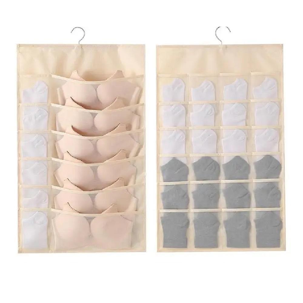 Cabide Organizador 36 Bolsos Porta Sutia Dupla Face Multi Divisorias Closet Joias Guarda Roupa Objetos Papelaria Multius - 6