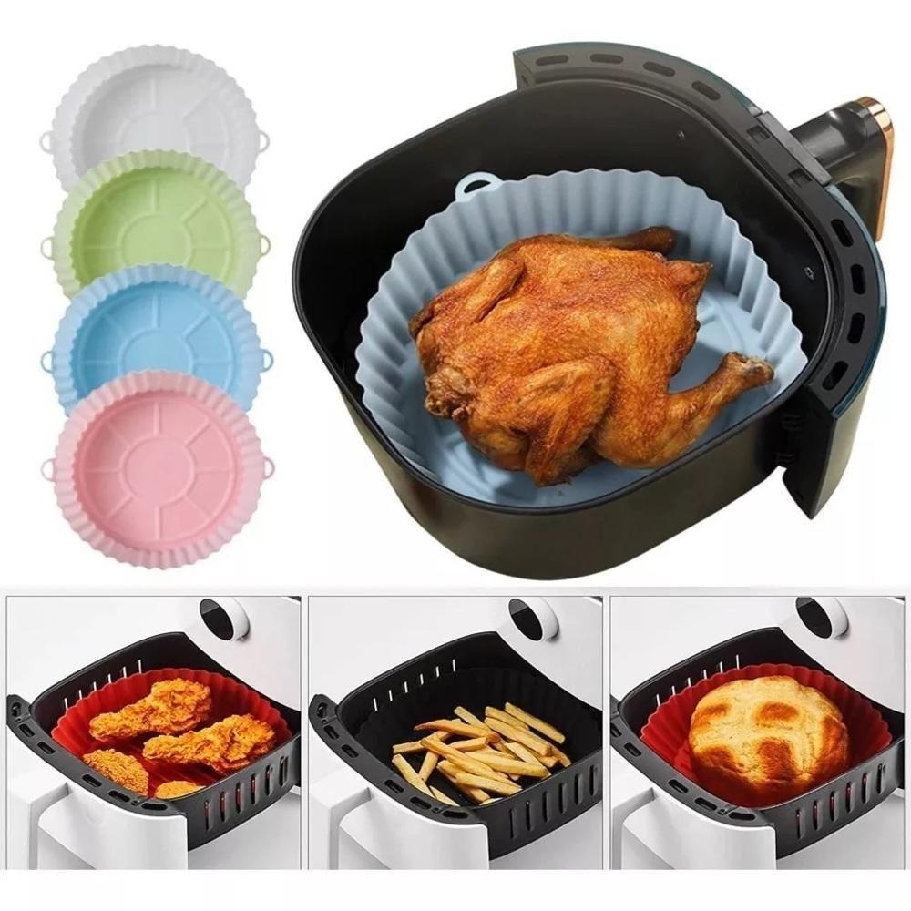 Forma Air Fryer Silicone Antiaderente Reutilizavel Assadeira Forro Forno Microondas Redonda Multiuso - 2