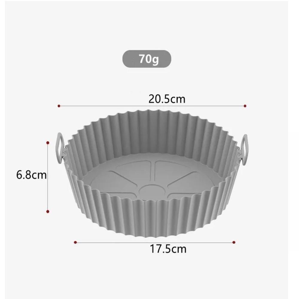 Forma Air Fryer Silicone Antiaderente Reutilizavel Assadeira Forro Forno Microondas Redonda Multiuso - 8