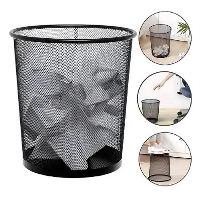 Cesto Lixeira Aramada De Metal 10l Telado Vazado Escritorio Sala Consultorio Decorativo Preto