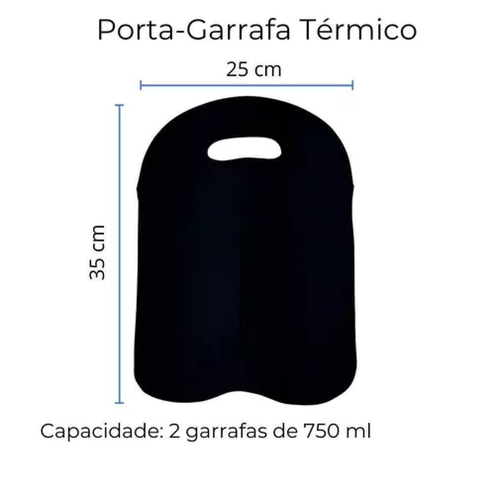 Bolsa Termica 2 Garrafas Porta Vinho Wine Bag Sacola Champanhe Neopreme Acolchoada Portatil Com Alça Luxo - 7