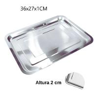 Bandeja Inox Cafe Retangular 40x30cm Rasa Travessa Restaurante Salada Porcao Bar Mesa Grande