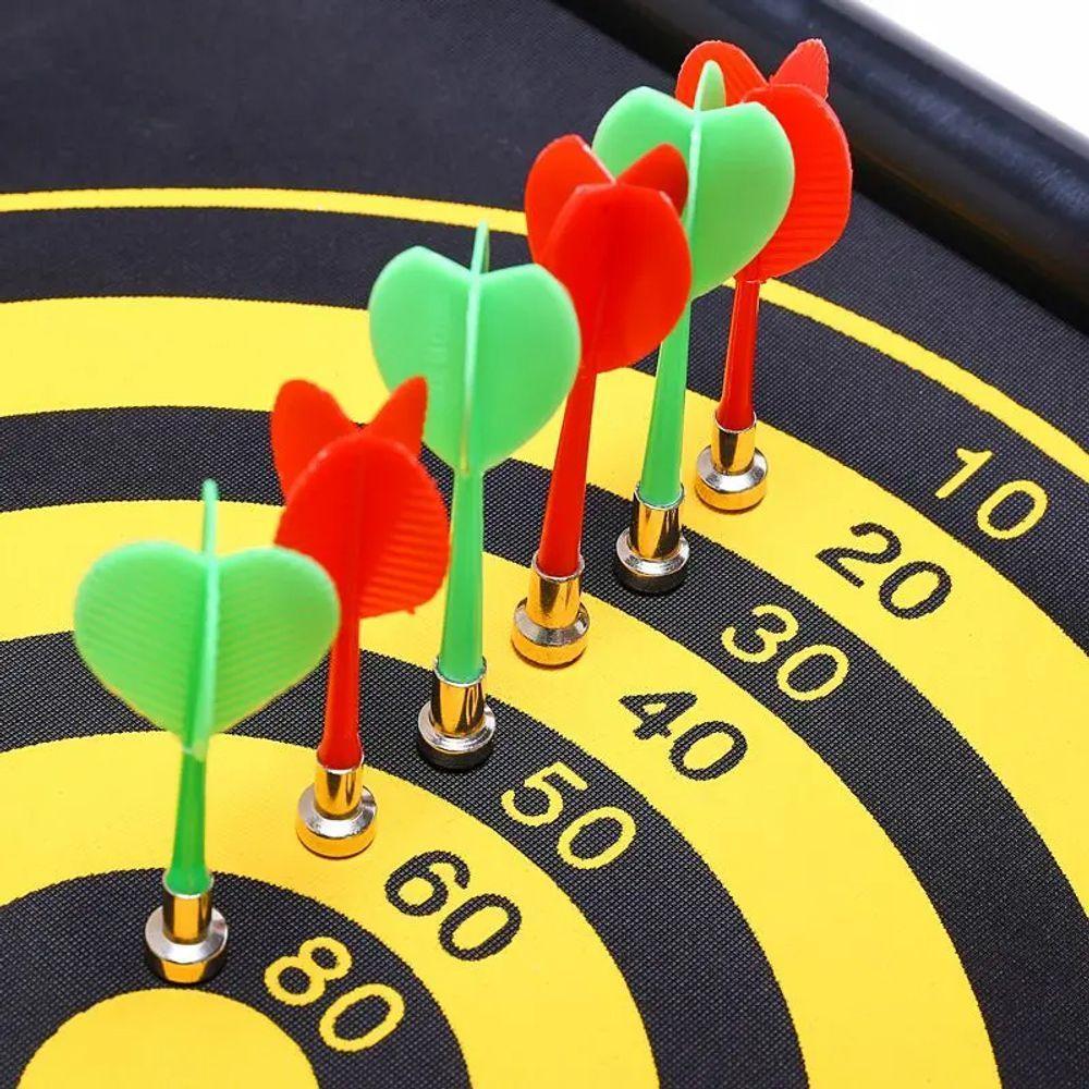 Dardos Magnéticos Alvo Dupla Face Dobrável 4 Dardos Ponta Pl - 4