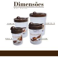 Conjunto Potes Plásticos Tampa Rosca 4 Peças Colher Medidor - 2