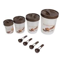 Conjunto Potes Plásticos Tampa Rosca 4 Peças Colher Medidor - 9