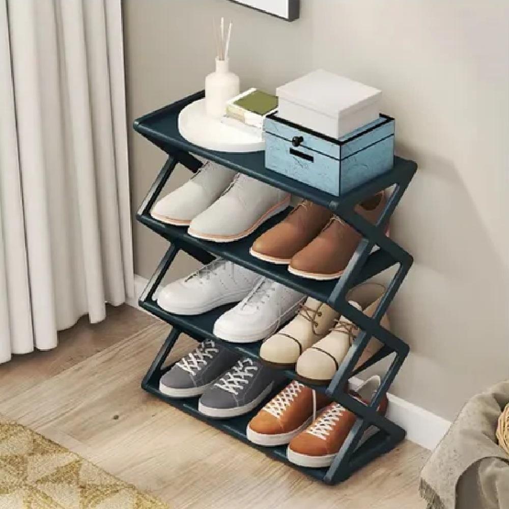 Sapateira Estante Multiuso Calcados Brinquedos Objetos Lavanderia Quarto 4 Prateleira Verde - 2