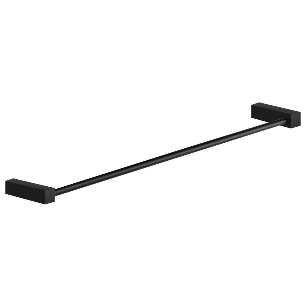 Porta Toalha Toalheiro Para Banheiro Preto Fosco Troia 60cm - 1