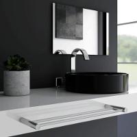 Porta Toalha Toalheiro Duplo Para Banheiro Escovado Orion Grego Metal 50cm