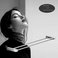 Porta Toalha Toalheiro Duplo Para Banheiro Alto Brilho Troia Grego Metal 50cm - 2