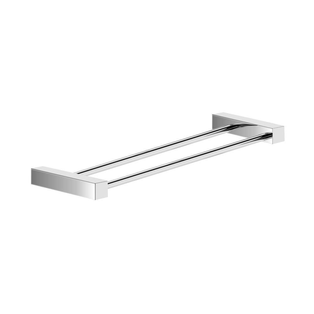 Porta Toalha Toalheiro Duplo Para Banheiro Alto Brilho Troia 30cm - 1