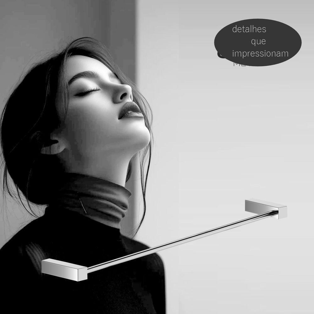 Porta Toalha Toalheiro De Rosto Para Banheiro Alto Brilho Troia 50cm - 2