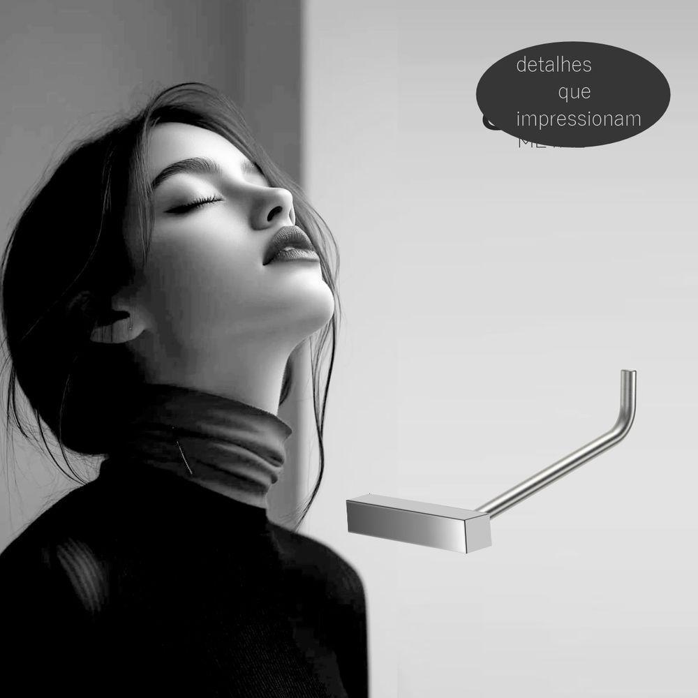 Porta Papel Higiênico Para Banheiro Escovado Troia Grego Metal - 2