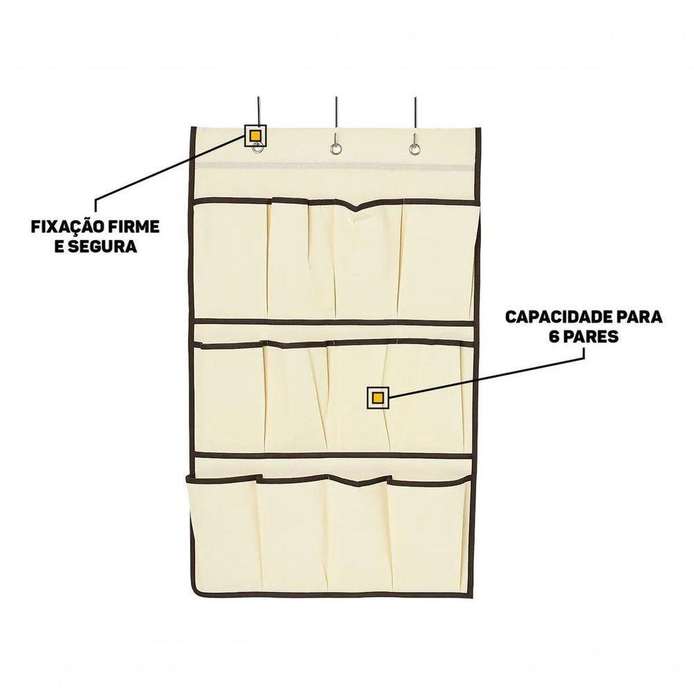 Organizador Suspenso Sapatos Porta 12 Divisórias Sapateira V - 3