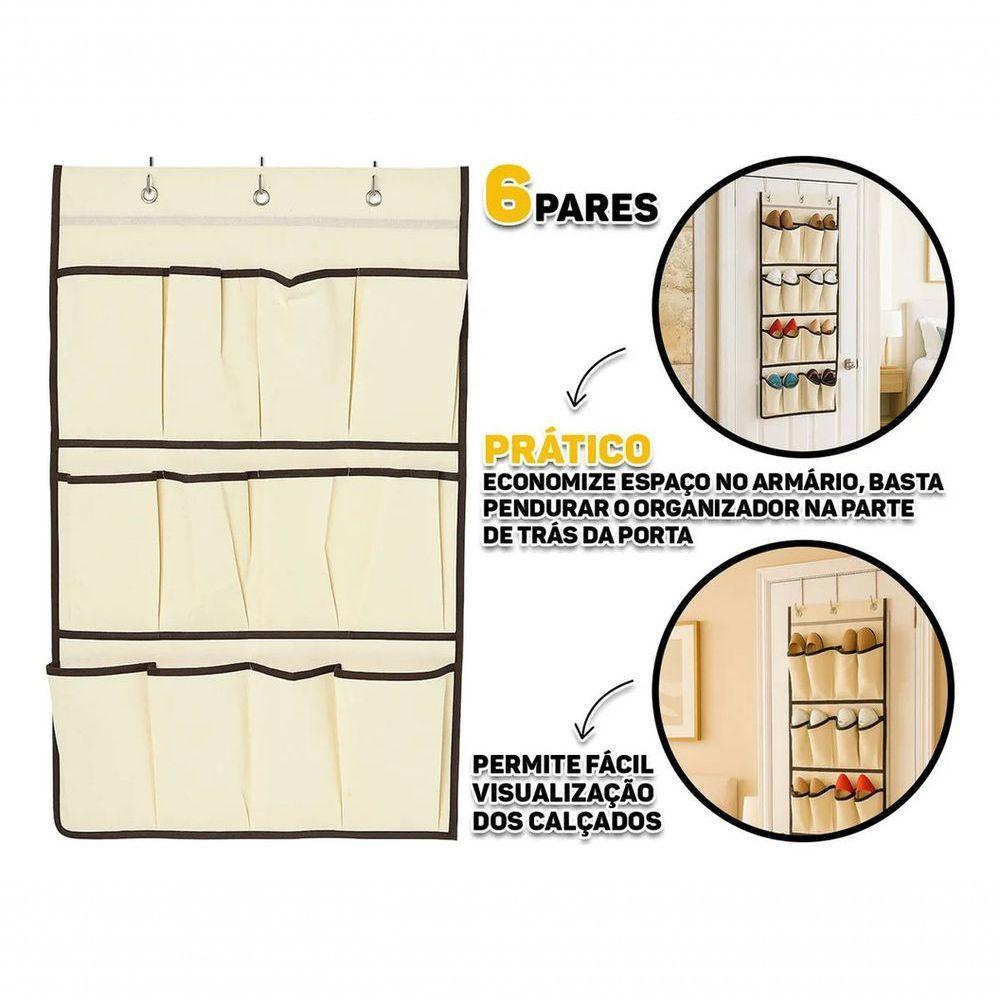 Organizador Suspenso Sapatos Porta 12 Divisórias Sapateira V - 4