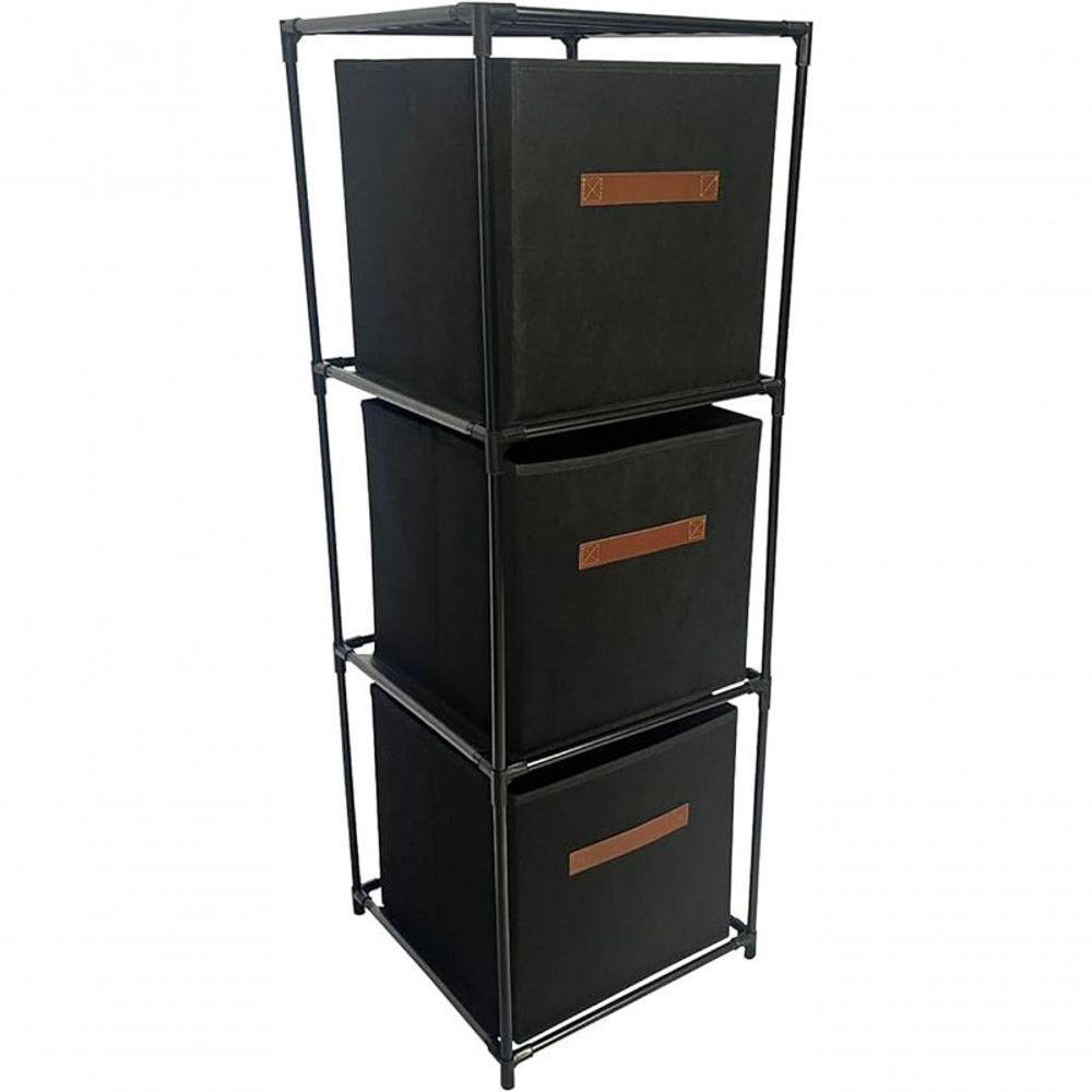 Organizador 3 Andares Tnt E Ferro 35 Cm X 35 Cm X 102 Cm - 3