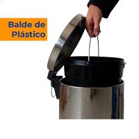 Lixeira Pedal 3l Inox Balde Removível Redonda