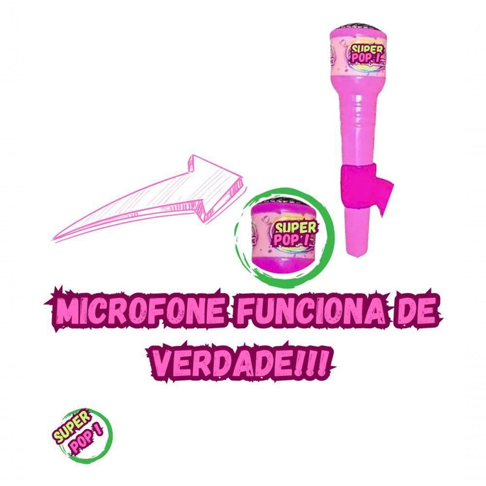 Kit Microfone Infantil Duplo Pedestal Luz Som Conecta Celula - 4